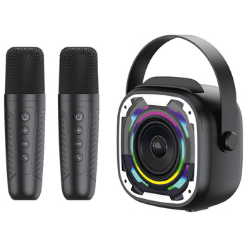 Blavec Kabelloser Lautsprecher Bluetooth WS-08 Karaoke Idol 8W mit 2 Mikrofonen - Schwarz