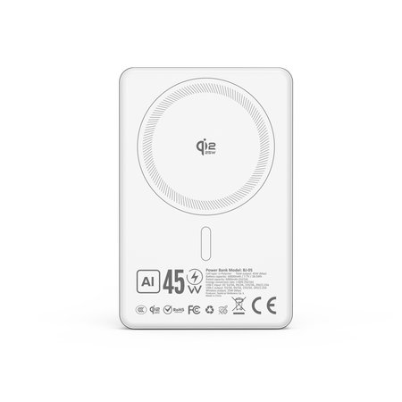Blavec Magnetische Powerbank fürs Telefon BJ-05 Ultra Fast 10000 mAh 25W 2in1 kompatibel mit MagSafe USB-C - Weiß