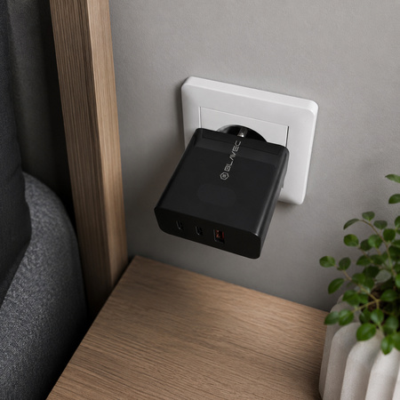 Blavec Ładowarka Sieciowa BC-11 GaN USB + 2xUSB-C QC PD 65W 3A - Czarna