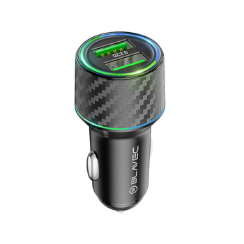 Blavec Ładowarka samochodowa BS21A Carbon - 2xUSB - QC 3.0 36W 3A