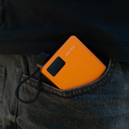 Blavec Magnetische Powerbank fürs Telefon BJ-03 5000 mAh 22,5W 3in1 kompatibel mit MagSafe USB-C - Orange Aluminium