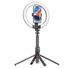 Blavec Lampa pierścieniowa Selfie Aluminium Aura LED RGB Ring P-50 25cm tripod + pilot + 2,3 metra (RLP50-TRB23) czarny