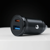 Blavec Autoladegerät BS-01B-C Road - USB + Typ C - QC 3.0 18W PD 20W mit Kabel Typ C auf Typ C (CCBS01BCR-UCB) schwarz