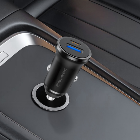 Blavec Autoladegerät BS-01B-C Road - USB + Typ C - QC 3.0 18W PD 20W mit Kabel Typ C auf Typ C (CCBS01BCR-UCB) schwarz