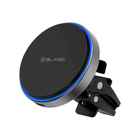 Blavec Autohalterung fürs Telefon BHC-01B 15W Magnetisch mit induktivem Laden fürs Lüftungsgitter - Schwarz