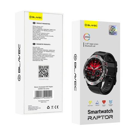 Blavec Smartwatch Herren Raptor HD AMOLED