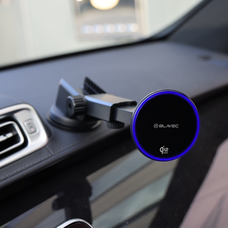 Blavec Autohalterung fürs Telefon BHC-04A Qi2.2 25W Magnetisch mit induktivem Laden für die Scheibe - Schwarz