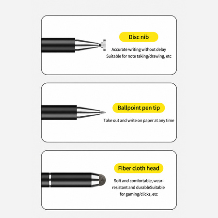 Blavec Passiver Eingabestift Pen Stylus BPS-01 Universal 3-in-1 (BPS01-UB) schwarz