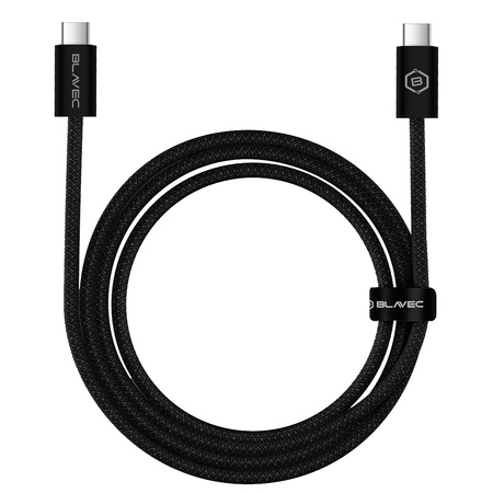 Blavec Kabel Candy mit Geflecht USB-C auf USB-C PD 60W 3A 2 m - Schwarz