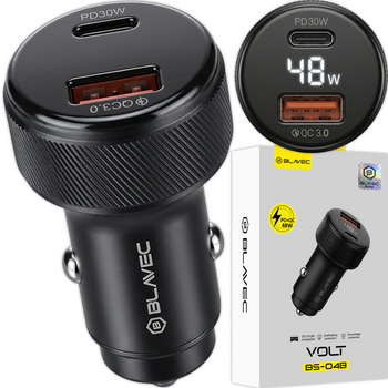 Blavec Autoladegerät BS-04B Volt - USB + Typ C - QC 3.0 48W (CCBS04BV-UCB) schwarz