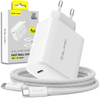 Blavec Netzladegerät BC-8 GaN4 USB-C PD QC 65W 3A mit USB-C-Kabel - Weiß