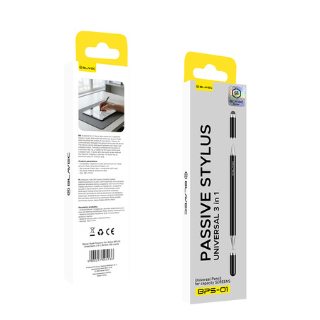 Blavec Passiver Eingabestift Pen Stylus BPS-01 Universal 3-in-1 (BPS01-UB) schwarz