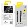 Blavec Lumix Kabel geflochten - Typ C auf Typ C - PD 240W 5A LED-Display 1,2 Meter Apple CarPlay/Android Auto (CLU-CC5BG12) schwarz-grau