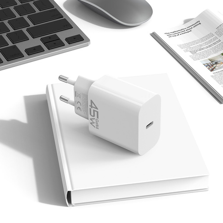 Blavec Netzladegerät BC-7 GaN4 USB-C PD QC 45W 3A mit USB-C-Kabel - Weiß