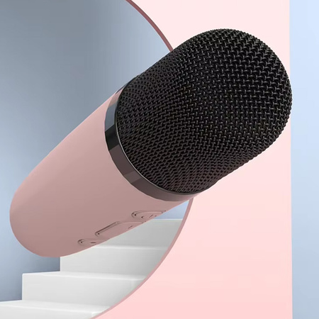 Blavec Kabelloser Lautsprecher Bluetooth WS-07 Karaoke Party 5W mit 2 Mikrofonen - Rosa