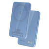 Blavec Power Bank 5000mAh BJ-04 Ultra Slim 7,8mm - Typ C - 22,5W magnetyczny indukcyjny Magsafe 3 w 1 (PBBJ04-MC5LB) jasnoniebieski szklany