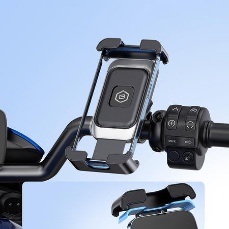 Blavec Fahrrad-/Motorradhalterung fürs Telefon BV-02 Velo für den Lenker - Silber-schwarz