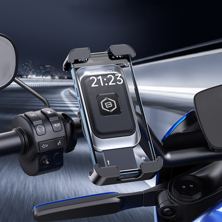 Blavec Fahrrad-/Motorradhalterung fürs Telefon BV-02 Velo für den Lenker - Silber-schwarz