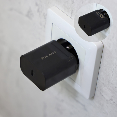 Blavec Netzladegerät BC-7 GaN4 USB-C PD QC 45W 3A - Schwarz