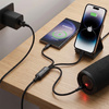 Blavec Kabel Trixo Pleciony USB na 2xUSB-C + Lightning QC 18W PD 60W 3A 1,3 m - Czarny