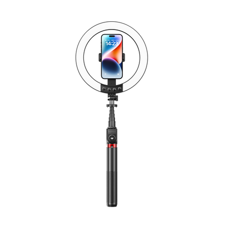 Blavec Lampa pierścieniowa Selfie Aluminium Aura LED RGB Ring P-50 25cm tripod + pilot + 2,3 metra (RLP50-TRB23) czarny