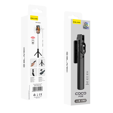 Blavec Selfie-Stick Coco Tripod + Fernbedienung 0,7 m - Schwarz