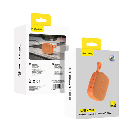 Blavec Kabelloser Lautsprecher Bluetooth TWS WS-06 Go Play 6W - Orange