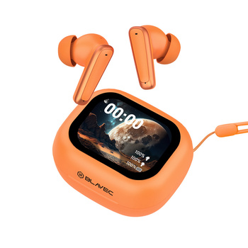 Blavec Bluetooth-Kopfhörer TWS BW-07 Live mit LCD-Display - Orange