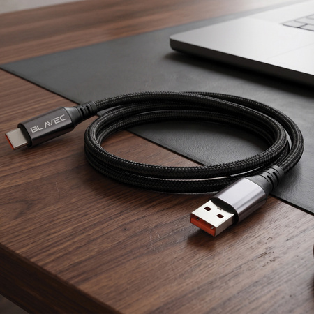 Blavec Zumi Kabel geflochten - USB auf Typ C - QC 30W 3A LCD-Display 1 Meter Apple CarPlay/Android Auto (CZU-UC3B10) schwarz
