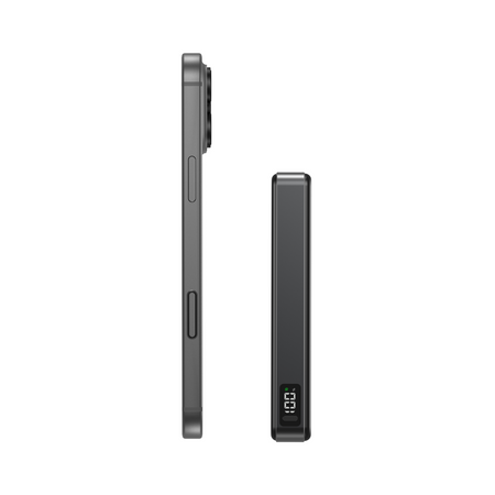 Blavec Magnetische Powerbank fürs Telefon BJ-05 Ultra Fast 10000 mAh 25W 2in1 kompatibel mit MagSafe USB-C - Schwarz