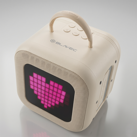 Blavec Głośnik Bezprzewodowy Bluetooth WS-09 Karaoke Fun 10W z 2 Mikrofonami i Wyświetlaczem - Beżowy