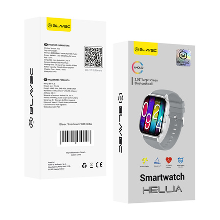 Blavec Smartwatch Hellia HD AMOLED - Grau