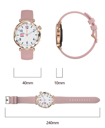Blavec Damen-Smartwatch Liana + 2 Armbänder - Roségold