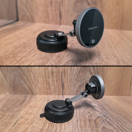 Blavec Autohalterung fürs Telefon BHC-02 Qi2.2 25W Vakuum Magnetisch mit induktivem Laden für die Scheibe - Schwarz