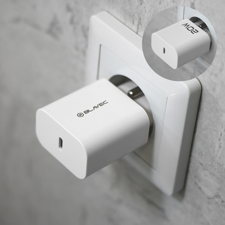 Blavec Netzladegerät BC-9 USB-C PD 20W 3A mit USB-C-Kabel - Weiß