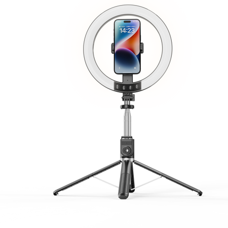 Blavec Ringlicht LED P-55 Aura 25 cm Selfie mit Tripod und Fernbedienung - Schwarz