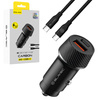 Blavec Autoladegerät BS-03B-C Carbon - USB + Typ C - QC 3.0 48W mit Kabel Typ C auf Typ C (CCBS03BC-UCB) schwarz