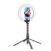 Blavec Ringlicht LED RGB P-50 Aura 25 cm Selfie mit Tripod und Fernbedienung - Schwarz