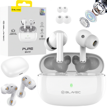 Blavec Słuchawki Bluetooth TWS BW-01 Pure (BW01-W) białe