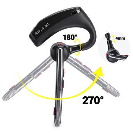 Blavec Bluetooth-Headset Legend 5 Multipoint + Ladeetui (BHLE5-B) Schwarz