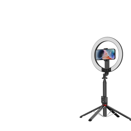 Blavec Lampa pierścieniowa Selfie Aluminium Aura LED RGB Ring P-50 25cm tripod + pilot + 2,3 metra (RLP50-TRB23) czarny