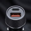 Blavec Autoladegerät BS-03B-C Carbon - USB + Typ C - QC 3.0 48W mit Kabel Typ C auf Typ C (CCBS03BC-UCB) schwarz
