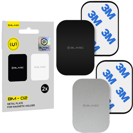 Blavec Magnetisches Plättchen für Halterung BM-02 Set 2 St. Rechteckig (40x58mm) Schwarz und Silber