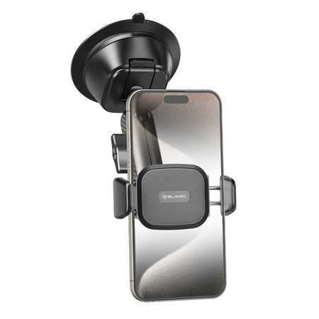 Blavec Autohalterung fürs Telefon BH-04 aus Aluminium für die Scheibe - Schwarz