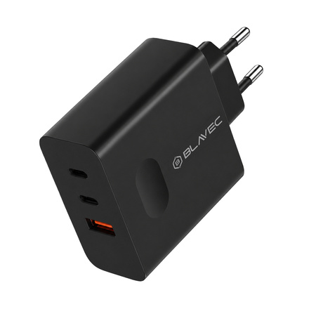 Blavec Ładowarka Sieciowa BC-11 GaN USB + 2xUSB-C QC PD 65W 3A - Czarna