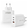 Blavec Ładowarka Sieciowa BC-11 GaN USB + 2xUSB-C QC PD 65W 3A - Biała