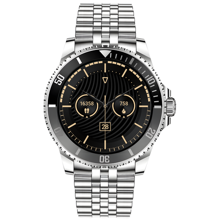 Blavec Smartwatch M-02 Business AMOLED Full Touch Voice Call - Silber