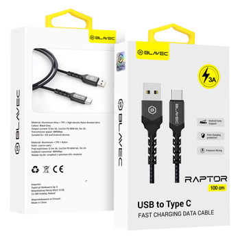 Blavec Kabel USB auf USB-C zum Laden 3A 1 m