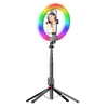 Blavec Lampa pierścieniowa Selfie Aluminium Aura LED RGB Ring P-50 25cm tripod + pilot + 2,3 metra (RLP50-TRB23) czarny