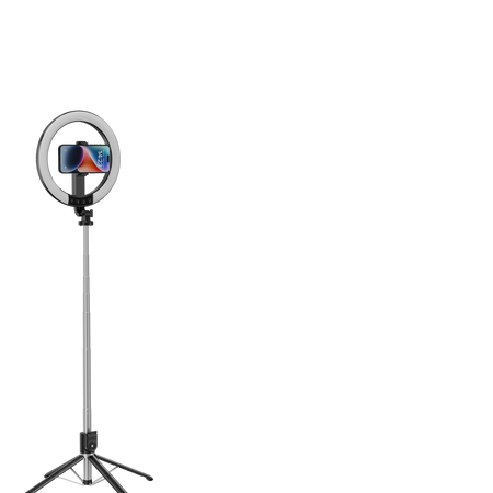 Blavec Ringlicht LED P-55 Aura 25 cm Selfie mit Tripod und Fernbedienung - Schwarz